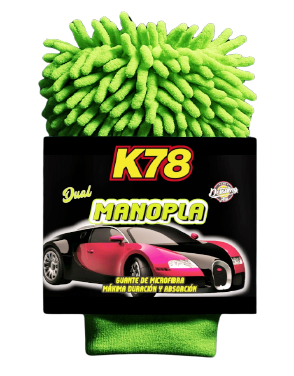 GUANTE DE MICROFIBRA K78 MANOPLA DUAL VERDE