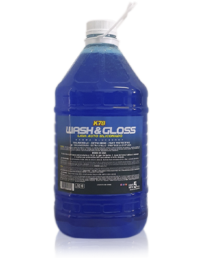 WASH & GLOSS K78 DETERGENTE LAVA AUTOS SILICONADO | 5 LITROS