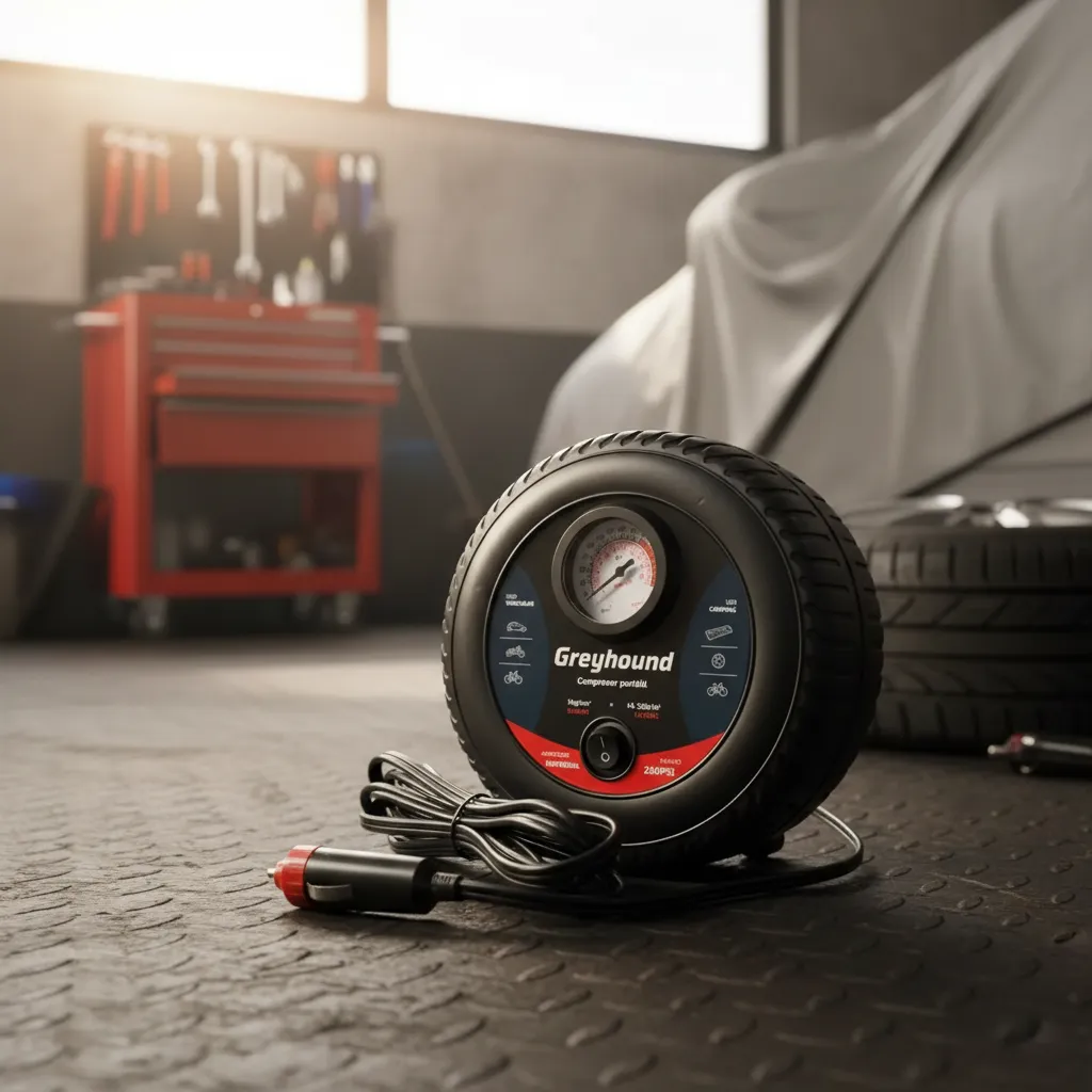 Compresor De Aire Portatil Forma Rueda Para Auto Moto