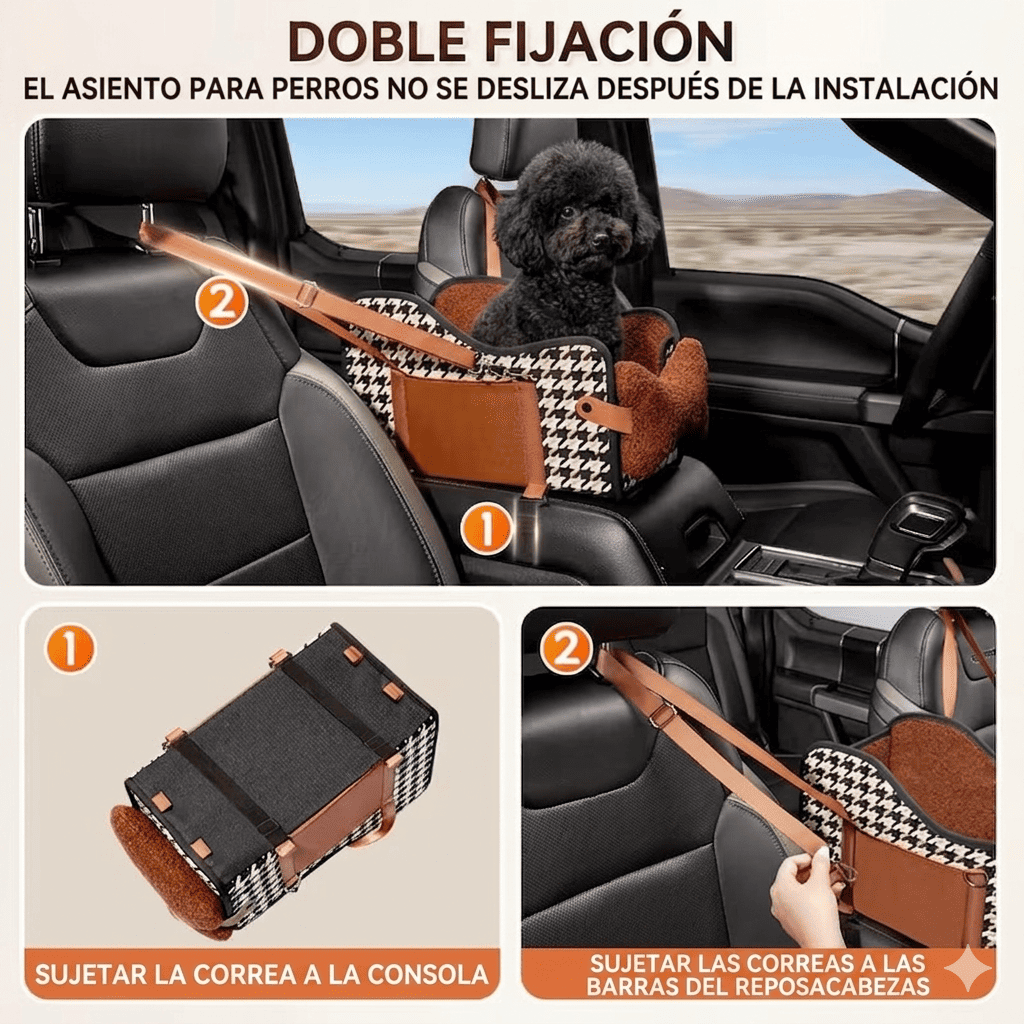 Asiento Para Auto Perro Gato Mascota Transportador ,funda, marca Lolita - Imagen 2