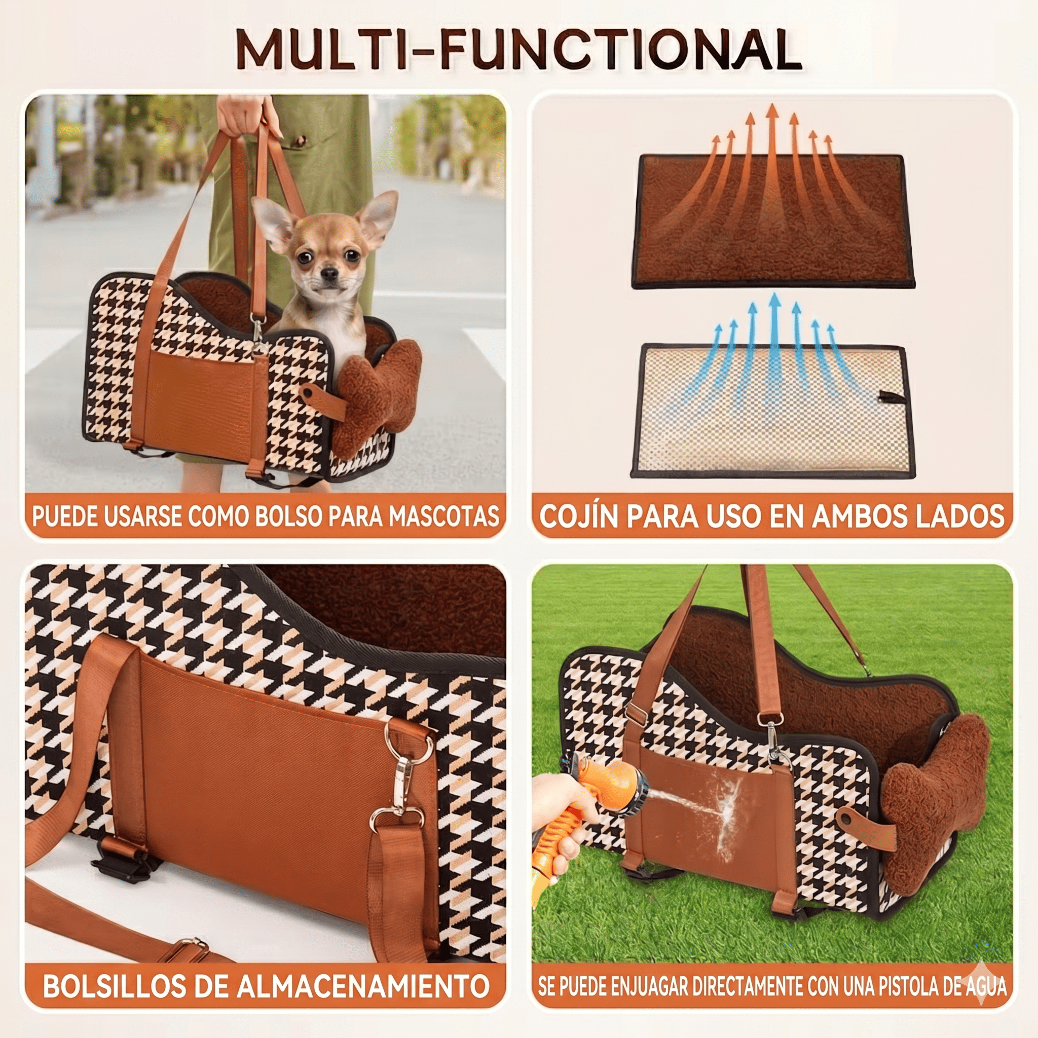 Asiento Para Auto Perro Gato Mascota Transportador ,funda, marca Lolita - Imagen 4