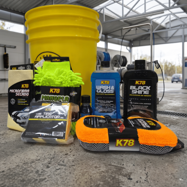 Kit De Lavado Profesional x 9 Piezas Con Balde Reforzado de 20L