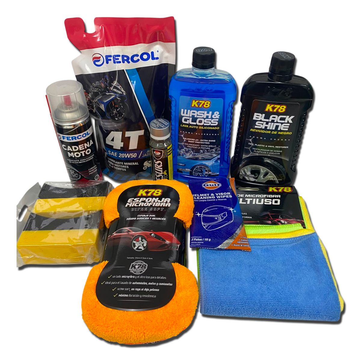 Kit Biker Full Fercol & K78 - Engine Flush, Service & Wash