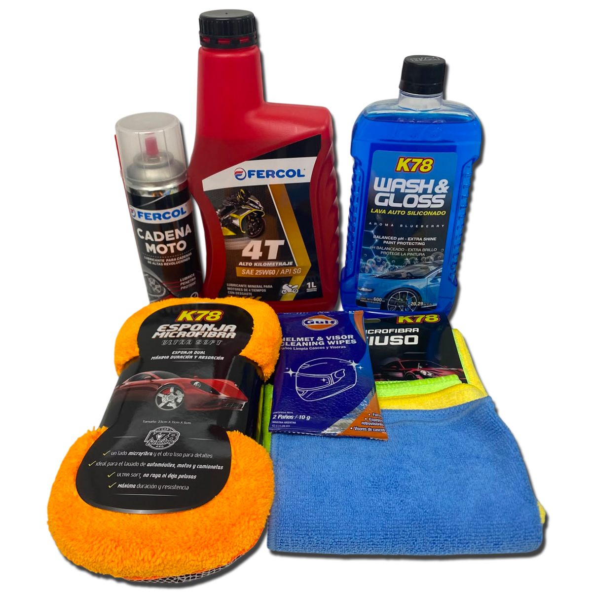 Kit moto alto kilometraje Fercol & K78 - Protection & Wash