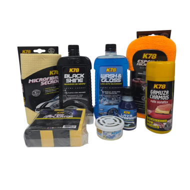 Kit Detailing K78 Completo 8 En 1 Lavado + Brillo Total